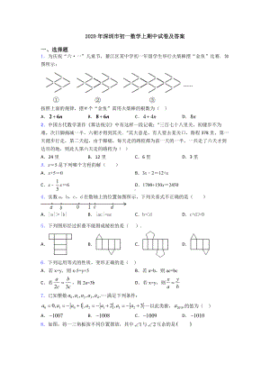 2020年深圳市初一数学上期中试卷及答案.doc