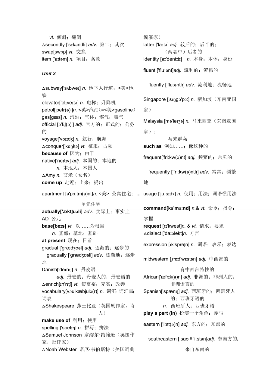 人教版高中英语单词表(必修一到必修五音标版本)汇总.doc_第2页