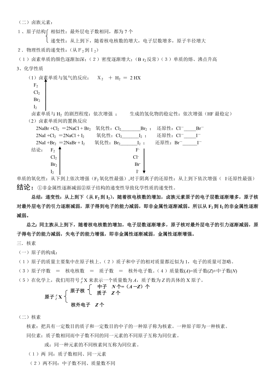 人教版化学必修二全册知识点总结(完美版).doc_第2页