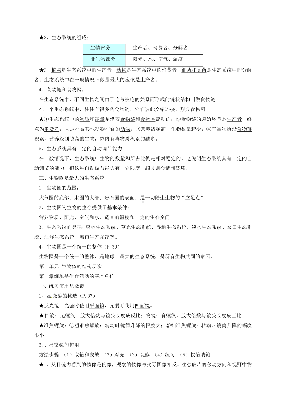 2019七年级生物上册复习资料-(新版)新人教版.doc_第2页