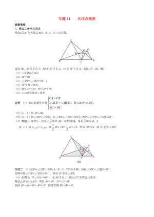 中考数学压轴题专项汇编专题14共顶点模型.doc