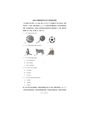 2020年湖南省怀化市中考英语试卷(附答案解析).docx