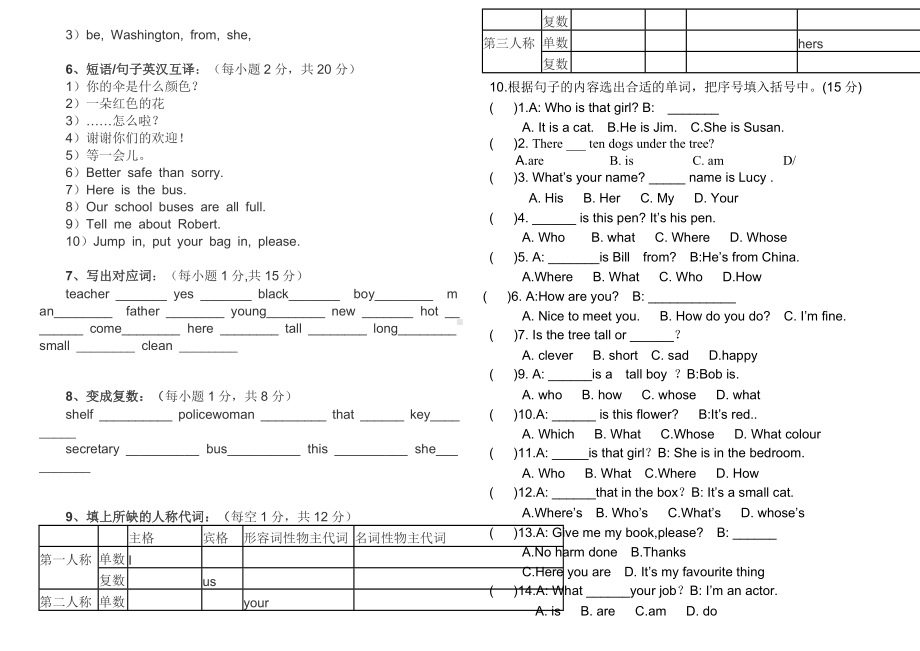 (完整版)新概念英语青少版1A期末试卷.doc_第2页