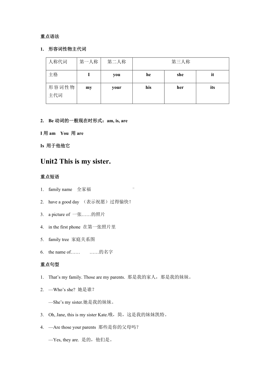 人教版七年级英语上册单元知识点总结.docx_第2页