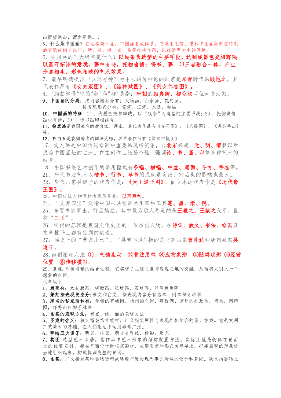 人教版美术测评知识点整理.docx_第2页