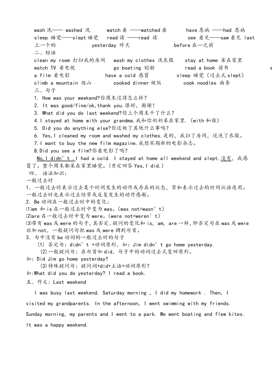 人教版pep六年级英语下册期末复习知识点-.doc_第2页