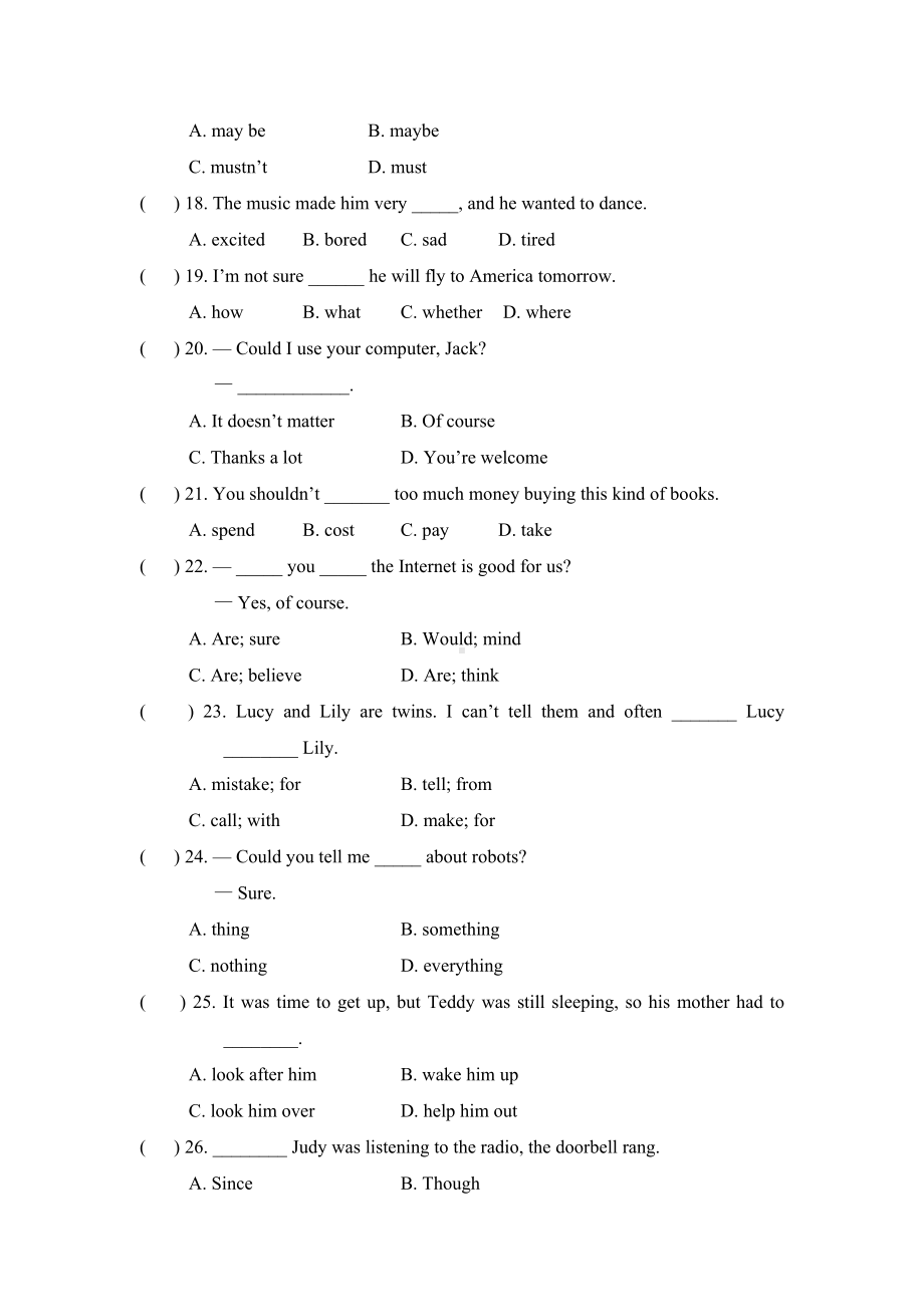 仁爱版英语八年级(上册)Unit4Topic2同步练习试题.doc_第2页