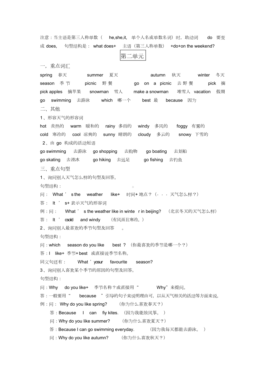 五年级下册英语期末复习资料.doc_第2页