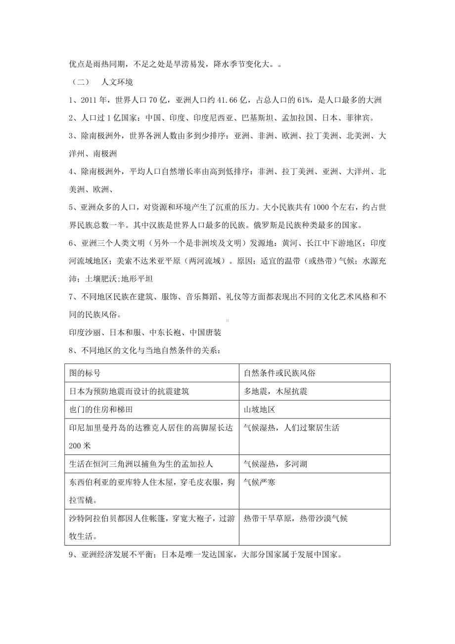 人教版七年级下册地理期末复习知识点提纲.doc_第2页