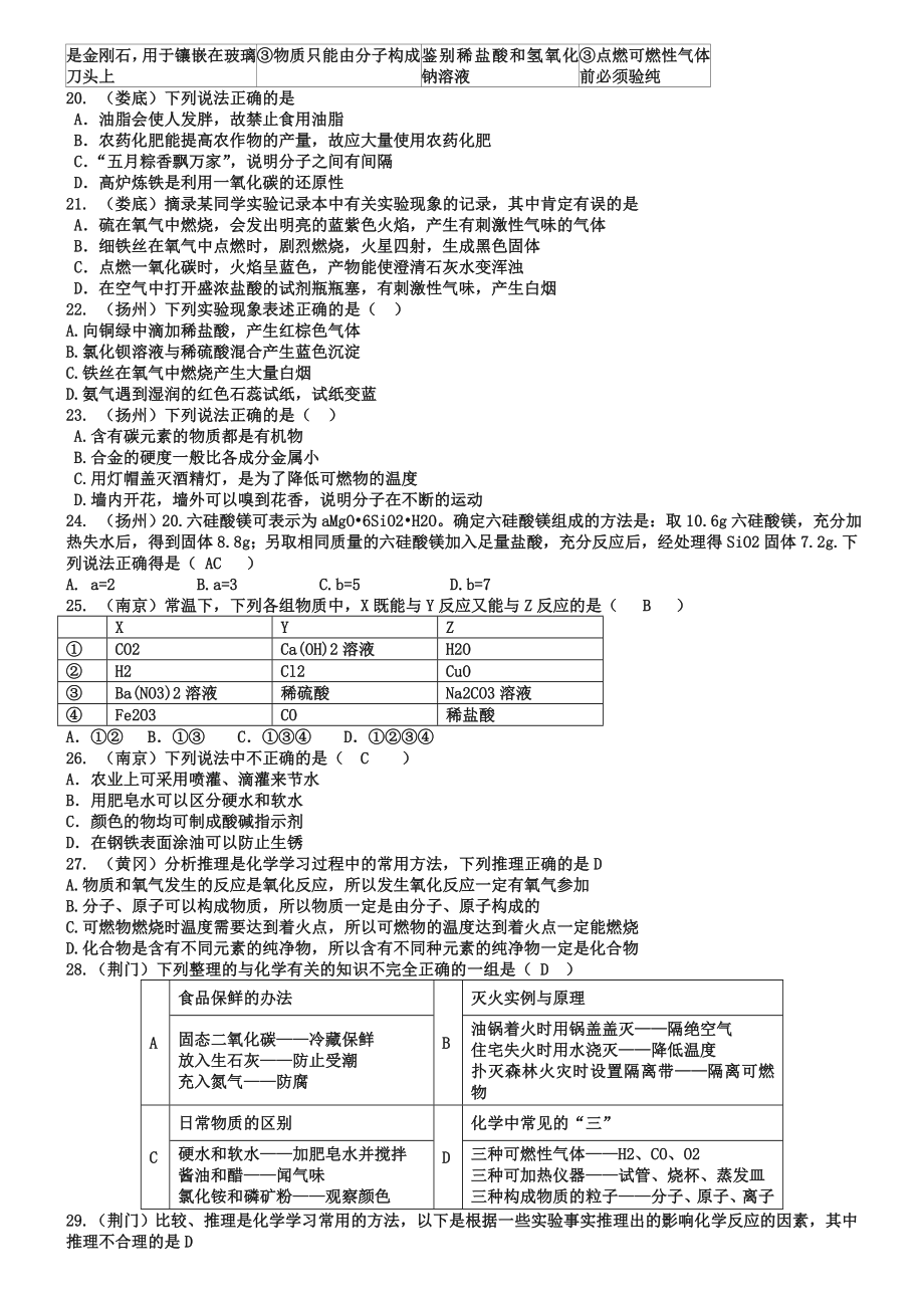 2019年全国各地中考化学试题分类汇编：叙述及综合题(含答案).doc_第3页