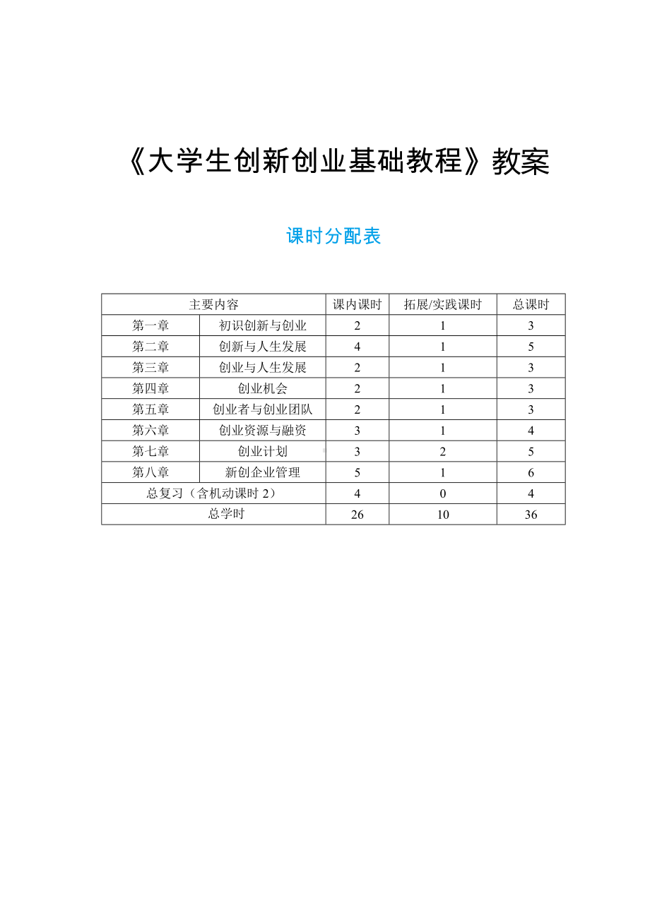 《大学生创新创业基础教程》全册配套教案.docx_第1页