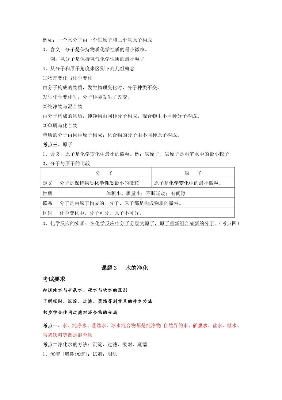 人教版化学九年级上册中考复习《自然界的水》知识点详细整理汇总.doc_第3页