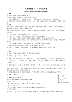 (完整版)苏科版物理八下章节知识点知识.doc