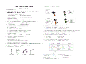 九年级上学期化学期末复习测试题一及答案.doc