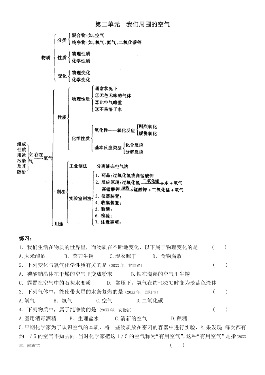 九年级化学我们周围的空气测试题.doc_第1页