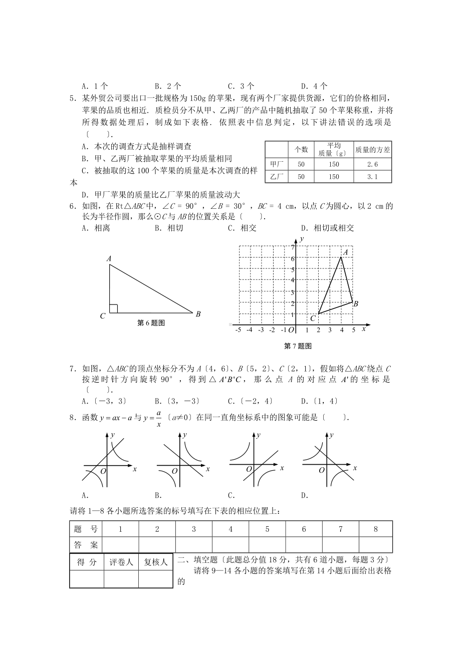 2020年山东省各市中考数学试题(12套)-.doc_第2页