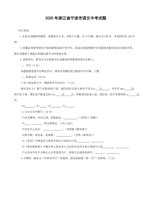 （最新）2020年浙江省宁波市中考语文试题.doc