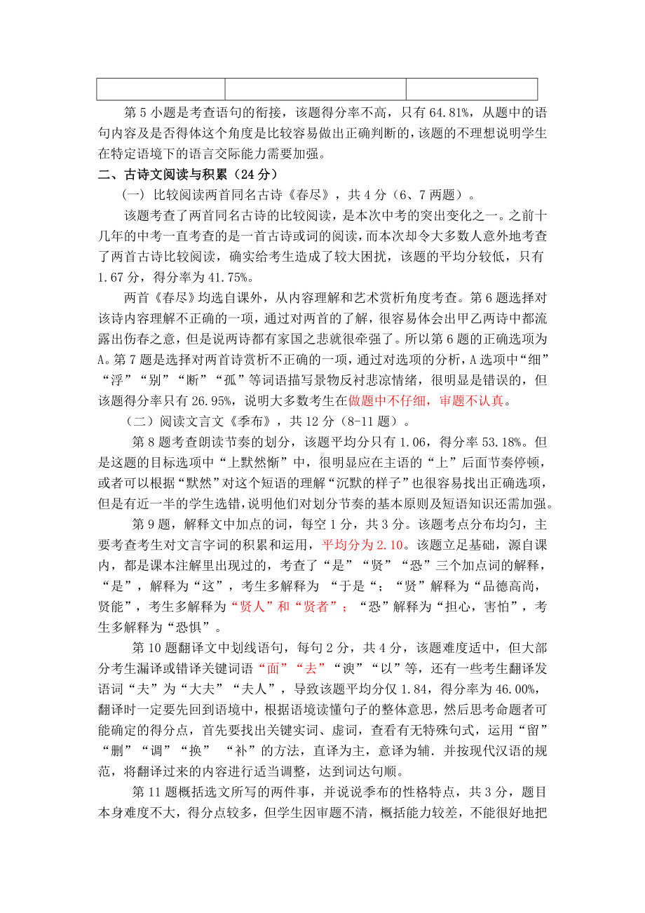 2019年中考语文试卷分析报告.doc_第3页