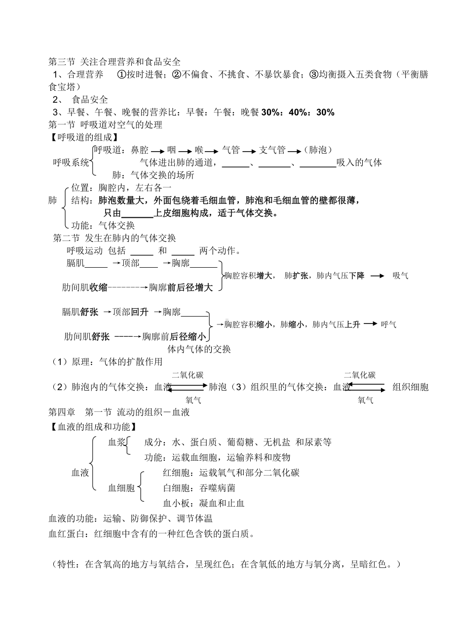 七年级生物下册知识点填空题库.doc_第3页