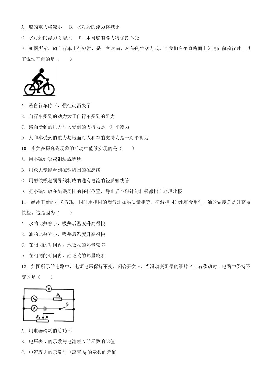 2019年中考物理真题试题(含答案)-新人教版新版.doc_第2页