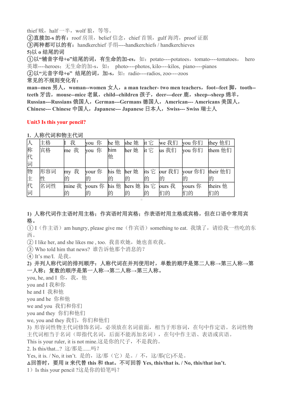 七年级上学期英语必考知识点大汇总.docx_第3页