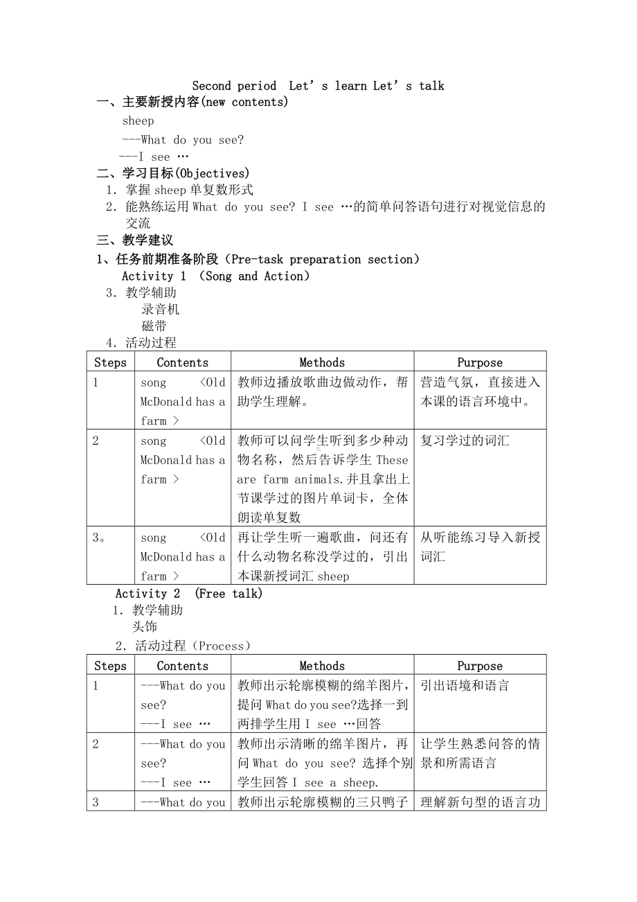 新牛津（绿色上教版）二年级下册《英语》2B-U1-2 教案.DOC_第1页