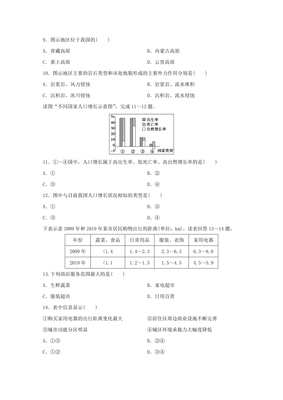 2021年广东省普通高中学业水平合格性考试·模拟测地理试卷(一)(解析版).doc_第3页