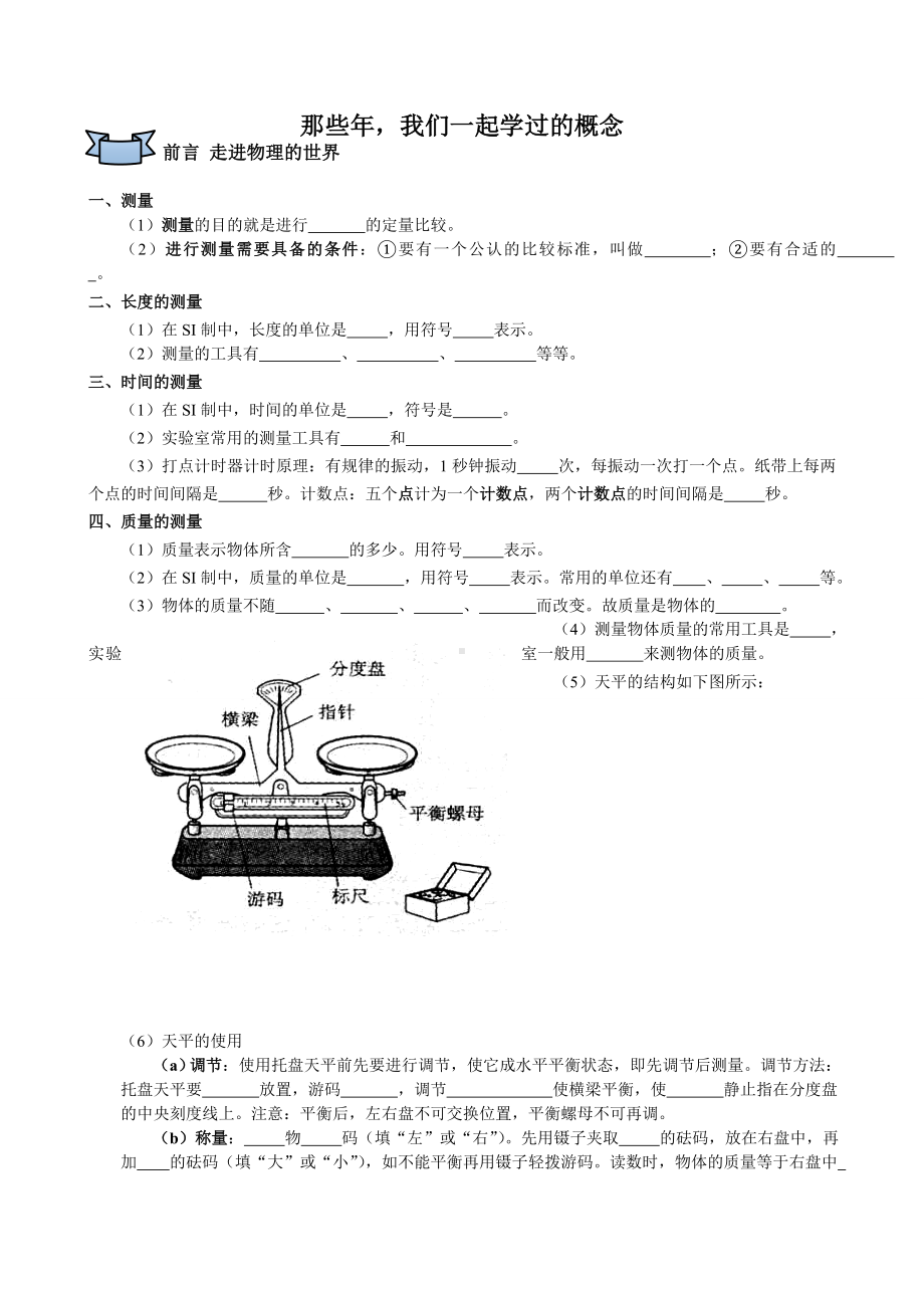 上海市初二物理第一学期概念复习汇总.doc_第1页