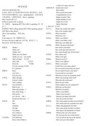 中考英语补全对话常用句型全归纳-并附真题与答案.doc