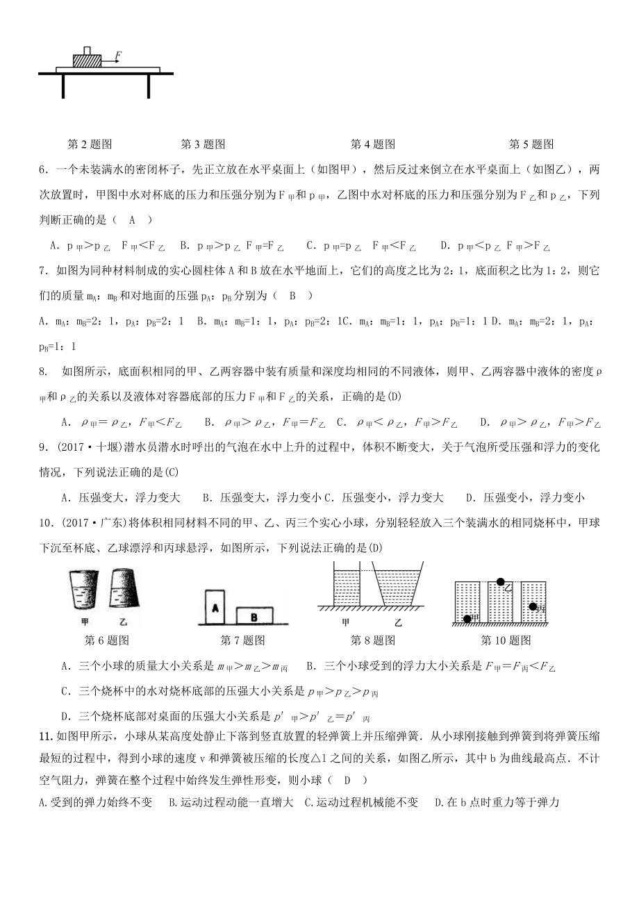 人教版八年级物理下册期末复习题（最新整理）.doc_第2页