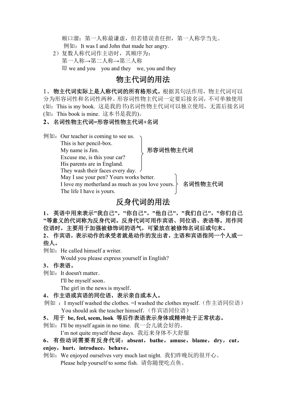 人称代词详解及习题.doc_第2页