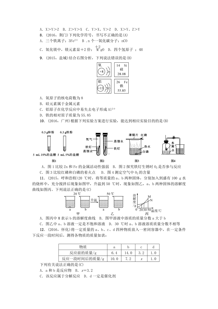 中考化学总复习综合测试卷新人教版.docx_第2页