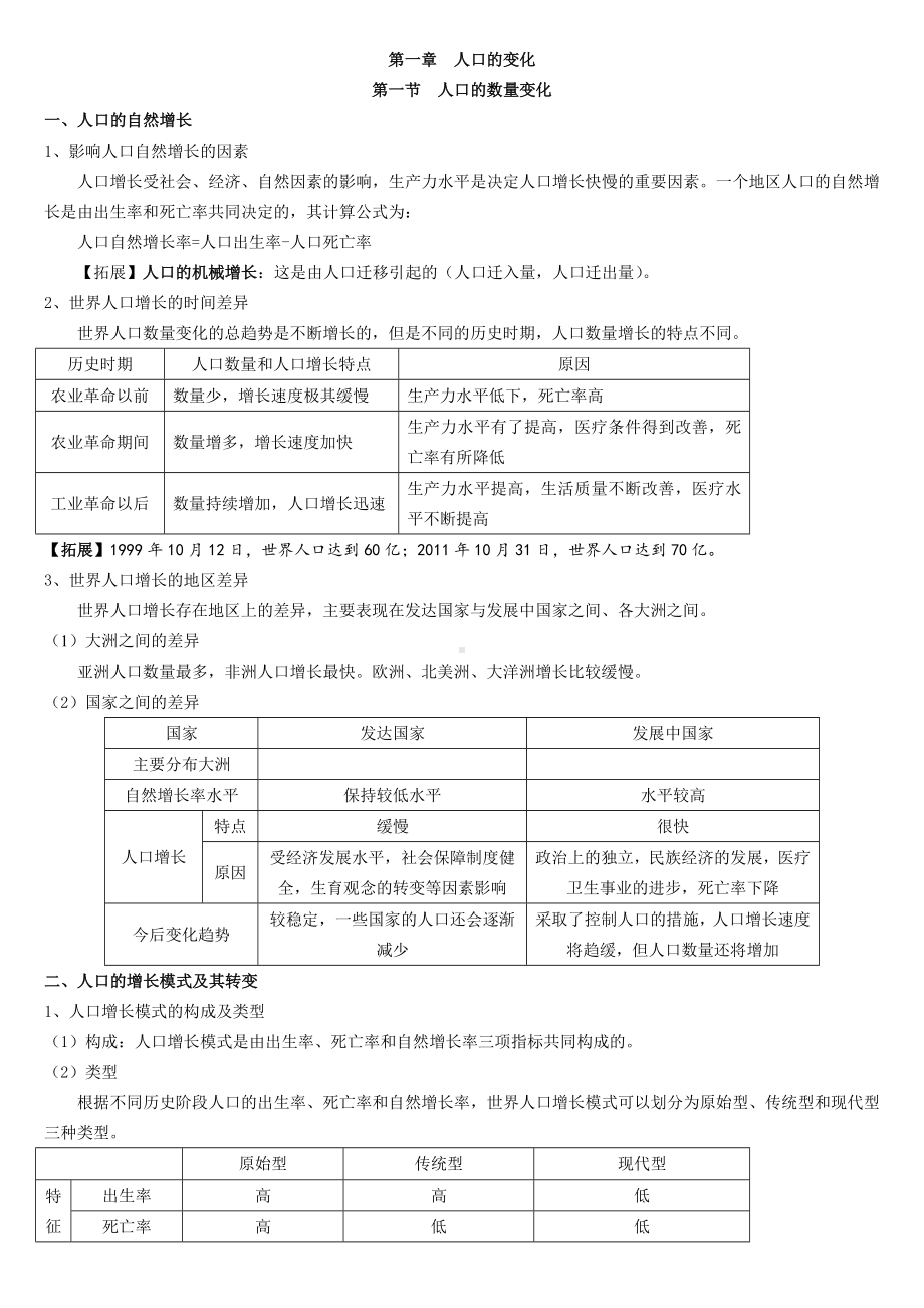 --人口的变化知识点总结.doc_第1页