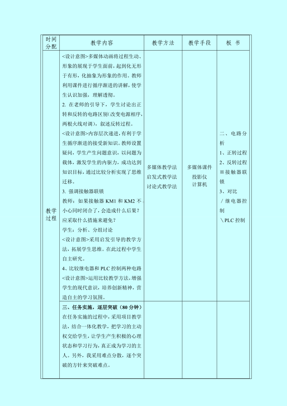 优秀教案：用PLC实现三相异步电动机的正反转控制-.doc_第3页