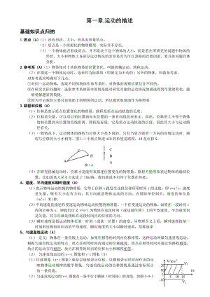 (完整版)第一章运动的描述知识点总结.doc