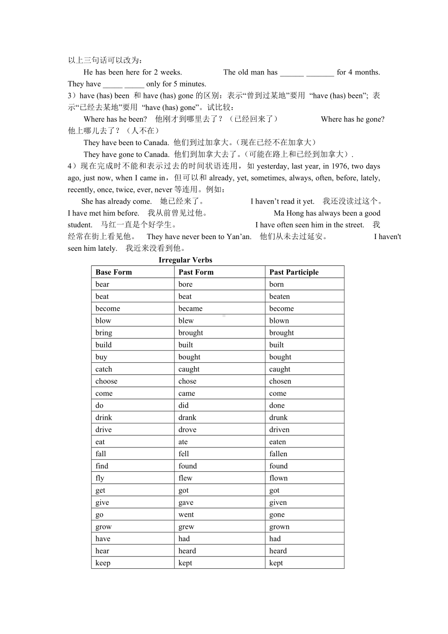 (完整版)现在完成时练习题及答案(老师专用).doc_第2页