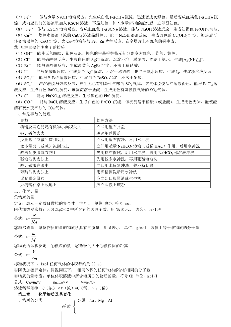 人教新版高一化学必修一知识点超全总结.doc_第3页