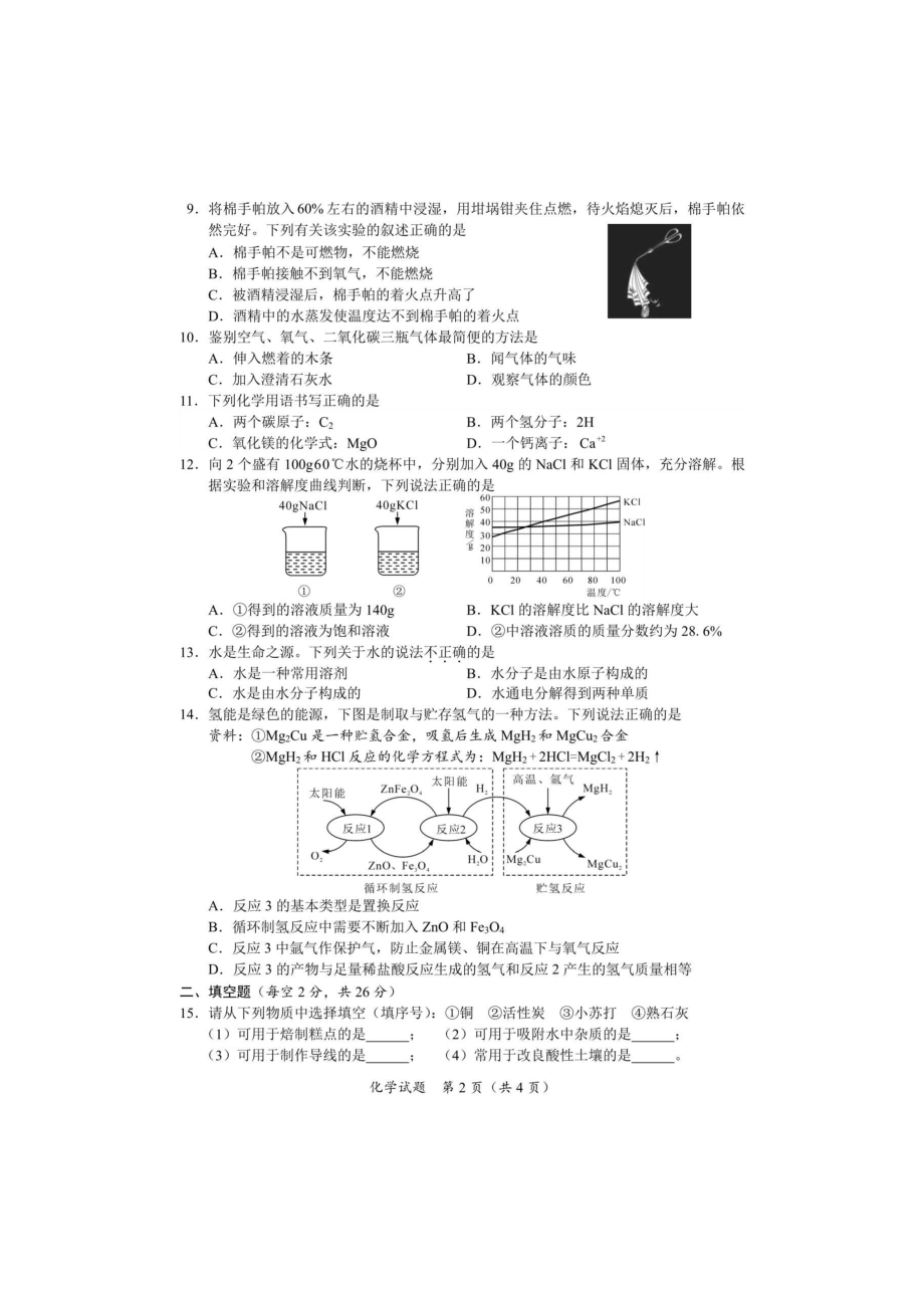 2020年海南省中考化学试题(含答案).doc_第2页