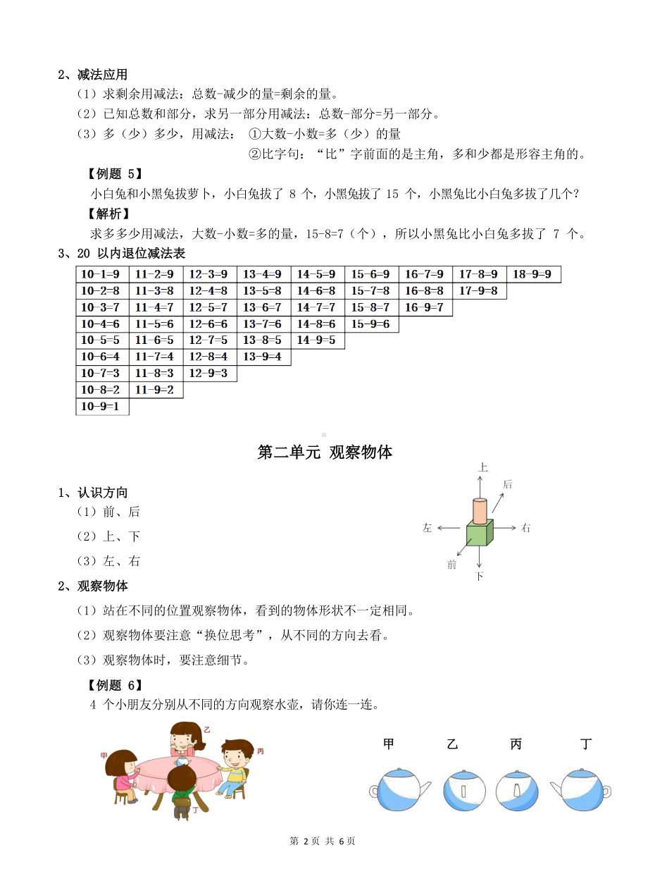 2020年北师大版一年级数学下册期中复习资料.docx_第2页