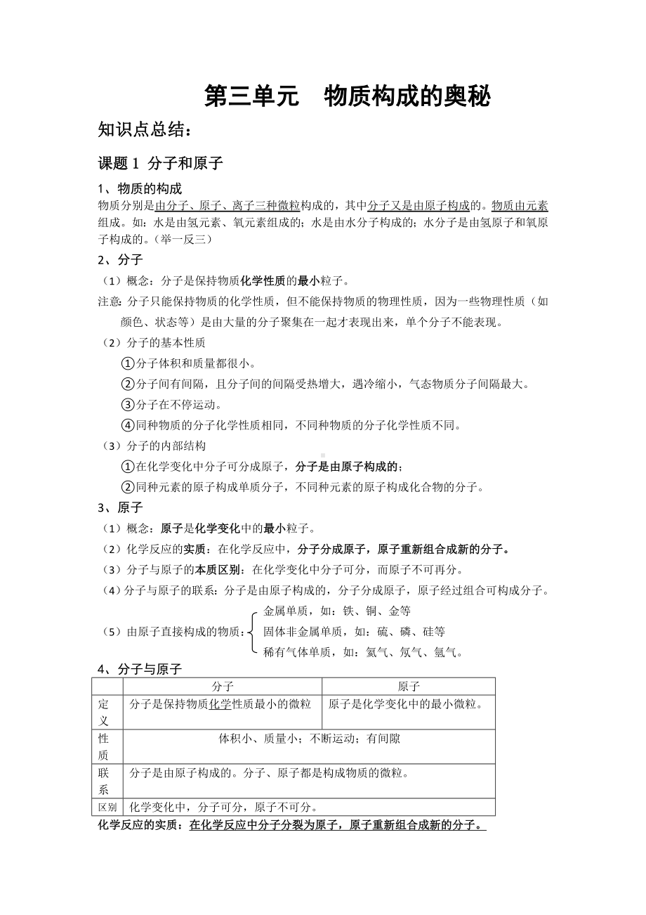 人教九上化学第三单元-物质构成的奥秘-知识点总结.doc_第1页