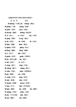 2019最新版人教新课标四年级下册语文期末归类复习资料及练习-35页.doc