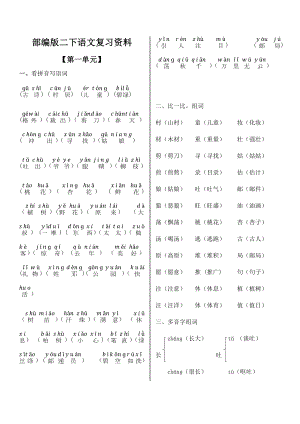 [部编版]二年级下册语文期末复习资料.docx