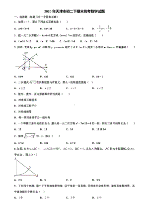 2020年天津市初二下期末统考数学试题含解析.doc