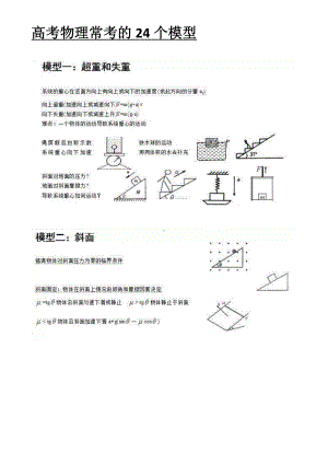 (完整版)高考物理常考的24个模型.doc