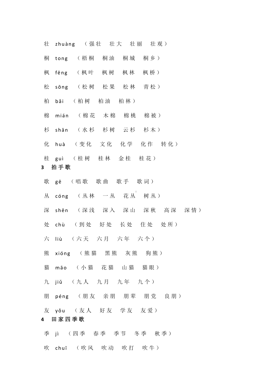 （部编版）统编教材二年级语文上册《写字表》全册生字扩词汇总.doc_第3页