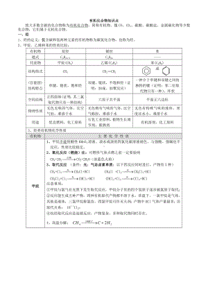 人教版高中化学必修二有机化合物知识点与练习题(附答案).doc