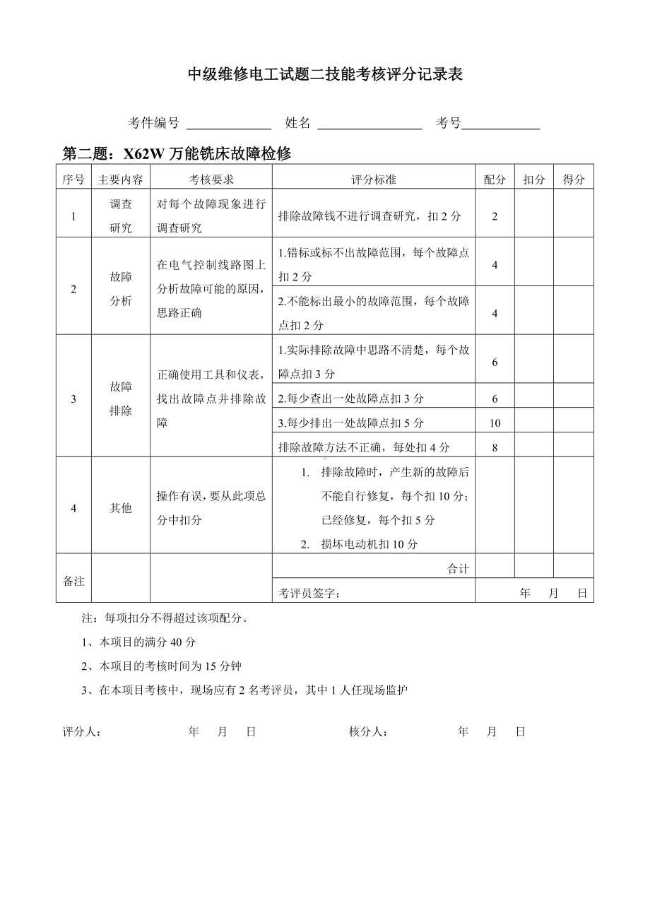 中级维修电工实操试题及其评分规范标准.doc_第2页