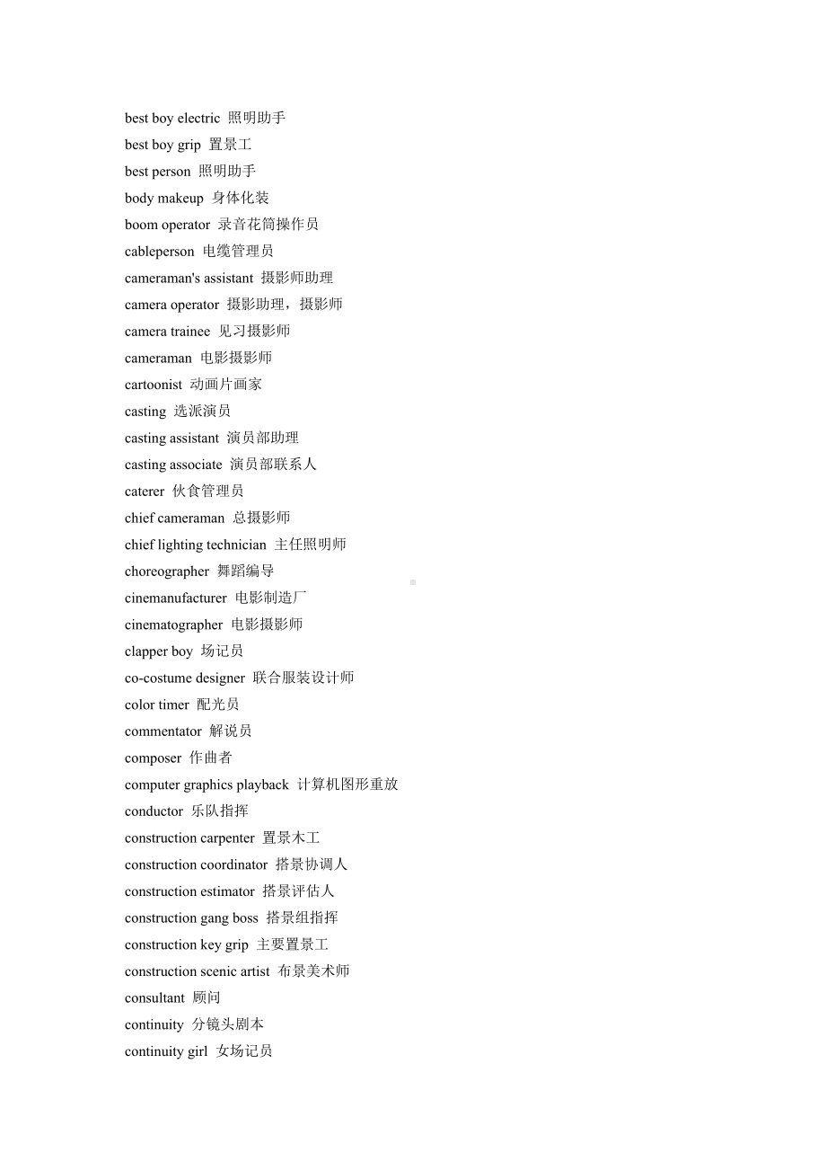 (完整版)电影专业英语词汇.doc_第2页