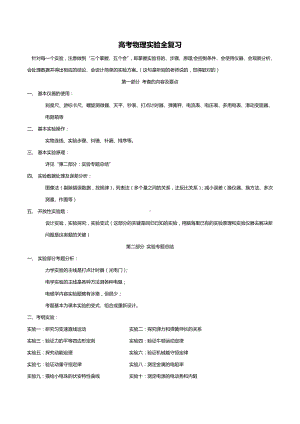 2020高考物理实验知识点梳理全总结.doc