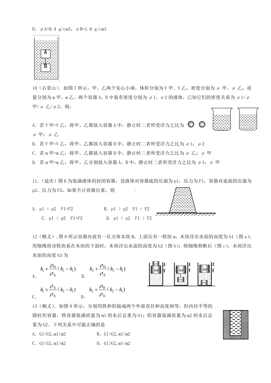 中考物理浮力压强易错题及其答案.doc_第3页